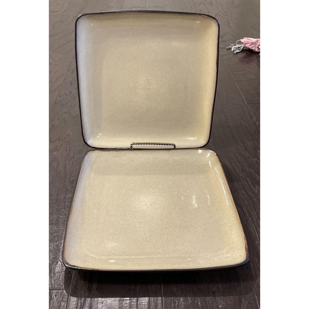 Home Trends Rave Taupe Brown Square Dinner Plate‎ Plates 10.5" Set Of 2